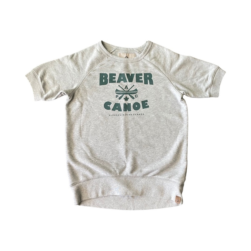 BEAVER Canoe Short Sleeve Sweatshirt Grey Size XS